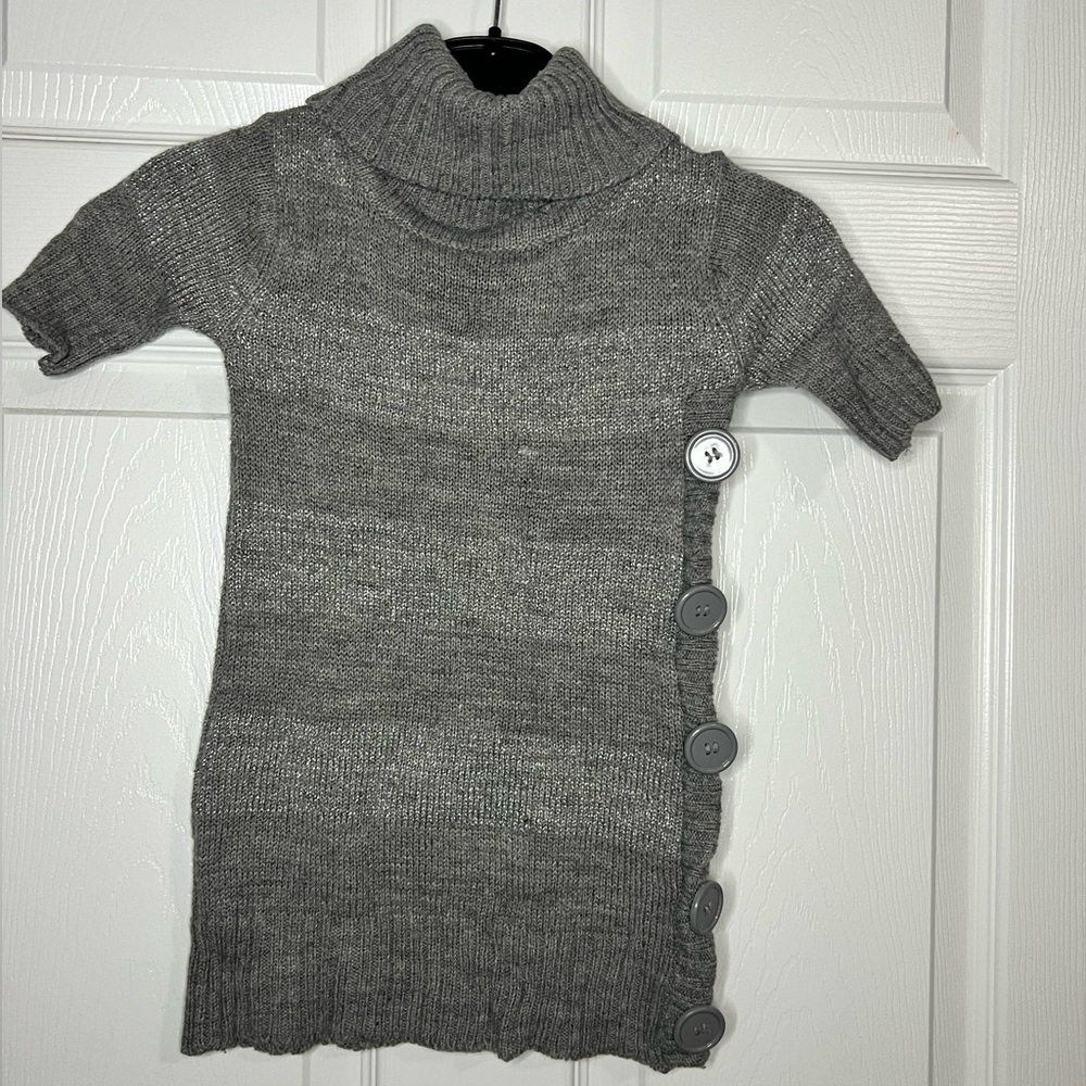 Girls gray and silver sweater dress.